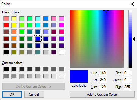  Interactive color chooser from the User Interface