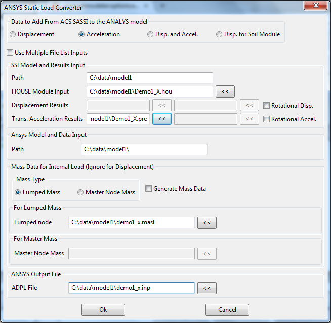  Static Load LOADGEN Input Screen 